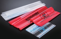 Сумки Biohazard, красный полиэтилен, 0,43 галлона, 8.5W x 11 внутри, рамка стального провода набора держателя сумки Biohazard, bagease, bagplast